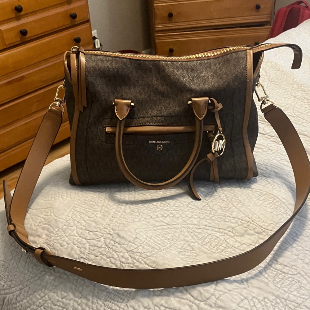 Michael Kors Brown and Tan Satchel